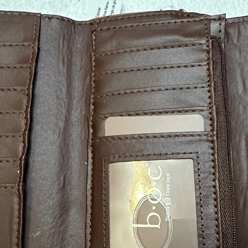 b.o.c Born Concept Millstone Deluxe wallet brown, floral-embossed faux leather